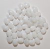 50 8x6mm Milky White Flat Oval Glass Beads