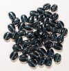 50 8x6mm Transparent Montana Blue Flat Oval Glass Beads