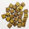 25 9mm Flat Square Opaque Matte Yellow Travertine
