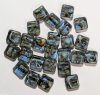 25 9mm Flat Square Transparent Light Sapphire Travertine