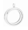 1, 25mm Round Silver Floating Glass Locket