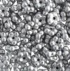 50, 5mm Metallic Silver Glass Forget Me Not Flower Beads