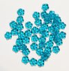 50, 5mm Transparent Blue Zircon Glass Forget Me Not Flower Beads