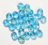 25 10mm Faceted Round Transparent Light Aqua AB Beads