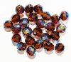 25 10mm Faceted Round Transparent Dark Topaz AB Beads