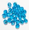 25 10mm Faceted Round Transparent Medium Aqua AB Beads