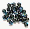 25 10mm Faceted Round Transparent Montana AB Beads