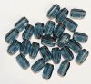 30 10x7mm Montana Blue Faceted Firepolish Oval Beads