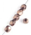 100 3mm Jet Bronze Faceted Glass Beads