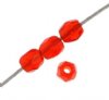 100 3mm Transparent Light Red Faceted Glass Beads