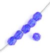100 3mm Transparent Cobalt Faceted Glass Beads