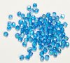 100 4mm Faceted Crystal, Blue, and Aqua AB Firepolish Beads