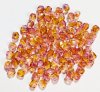 100 4mm Faceted Crystal, Orange, and Rose AB Firepolish Beads
