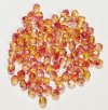 100 4mm Faceted Crystal, Yellow, and Red AB Firepolish Beads