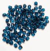 100 4mm Faceted Dark Aqua and Grey Firepolish Beads
