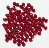 100 4mm Faceted Opaque Dark Red Firepolish Beads