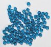 100 4mm Faceted Transparent Capri Blue Firepolish Beads