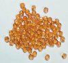 100 4mm Faceted Transparent Light Orange Firepolish Beads