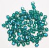 100 4mm Faceted Matte Emerald AB Firepolish Beads
