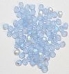 100 4mm Faceted Matte Light Sapphire AB Firepolish Beads