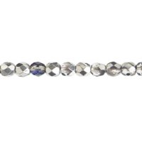 100, 4mm Faceted Half Coat Crystal Heliotrope Firepolish Beads