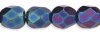 100 4mm Faceted Metallic Navy AB Firepolish Beads
