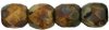 100 4mm Faceted Opaque Beige Picasso Firepolish Beads
