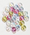 25 5x7mm Faceted Pastel Donut Bead Mix