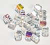 20 6mm Faceted Crystal AB Cube Beads