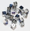 20 6mm Faceted Crystal Azuro Cube Beads