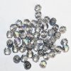 50 6mm Triangle Faceted Crystal AB, Silver Tipped with Coated Ends