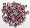 50 6mm Faceted Crystal Half Rose Gold Lustre Firepolish Beads