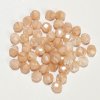 50 6mm Faceted Crystal & Beige Silk Firepolish Beads