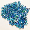 50, 6mm Two Tone Blue, Green, and Mauve Faceted Firepolish Beads