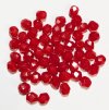 50 6mm Faceted Opal Red Firepolish Beads