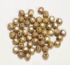 50 6mm Faceted Opaque Brown with Golden Marble Lustre