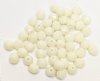 50, 6mm Faceted Opaque Ivory / Off White Firepolish Beads