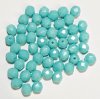 50 6mm Faceted Opaque Light Turquoise Firepolish Beads