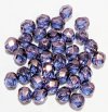 50 6mm Faceted Amethyst Lustre Firepolish Beads