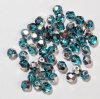 50 6mm Faceted Labrador Half Coat Blue Zircon Firepolish Beads
