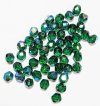 50 6mm Faceted Kelly Green AB Firepolish Beads