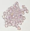 50 6mm Faceted Light Rose AB Firepolish Beads