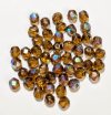 50 6mm Faceted Smoke Topaz AB Firepolish Beads