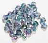 25 8mm Faceted Tri Tone Crystal, Capri Blue, and Green AB Firepolish Beads