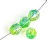 25 8mm Faceted Tri Tone Crystal/Green/Yellow Firepolish Beads