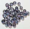 25 8mm Faceted Crystal and Rose Gold Lustre Firepolish Beads