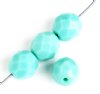 25 8mm Faceted Opaque Light Sea Green Firepolish Beads