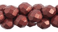 25 8mm Cherry Tomato Saturated Metallic Faceted Beads 