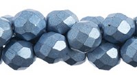 25 8mm Little Boy Blue Saturated Metallic Faceted Beads   