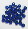 25 8mm Faceted Capri Blue Firepolish Beads